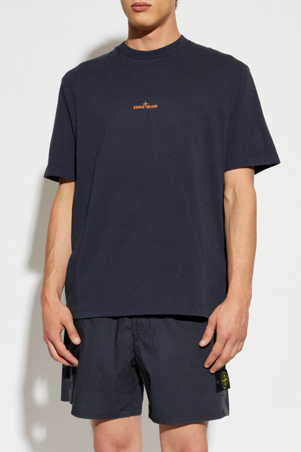 Stone Island NAVY BLUE T-shirt with logo 3