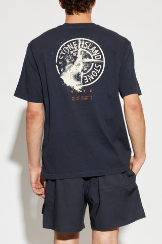 Stone Island NAVY BLUE T-shirt with logo 4