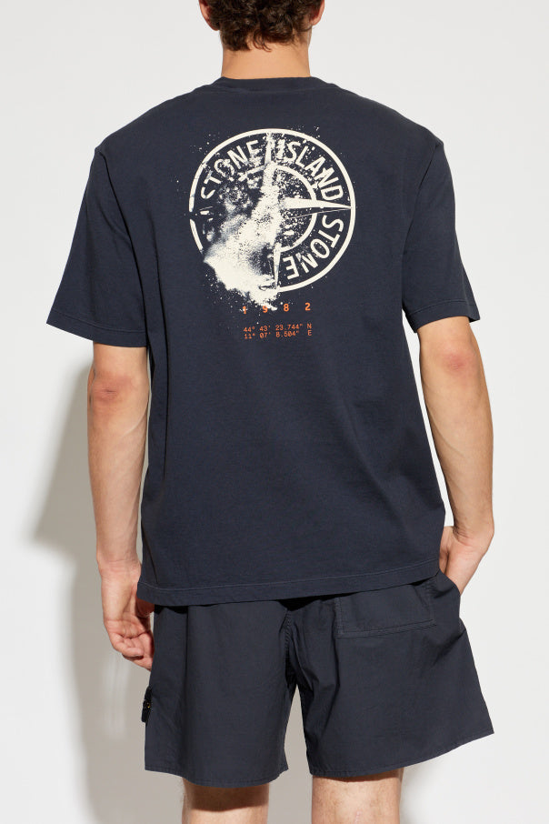 Stone Island NAVY BLUE T-shirt with logo 4
