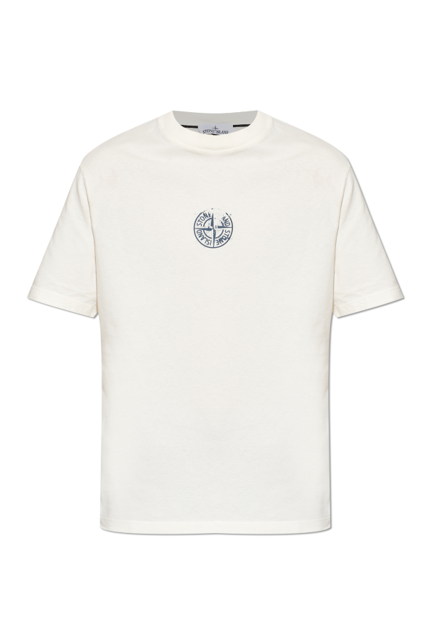 Stone Island cream T-shirt with logo 1