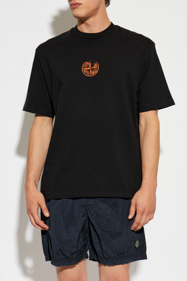 Stone Island BLACK T-shirt with logo 3