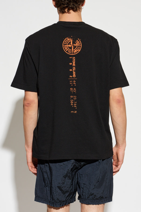 Stone Island BLACK T-shirt with logo 4