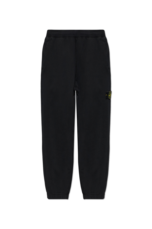 Stone Island BLACK Sweatpants with logo patch 1