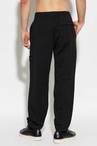 Stone Island BLACK Sweatpants with logo patch 4