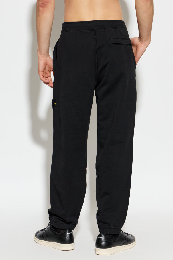 Stone Island BLACK Sweatpants with logo patch 4