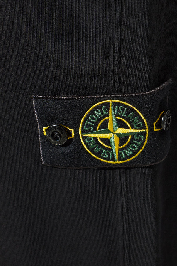 Stone Island BLACK Sweatpants with logo patch 5