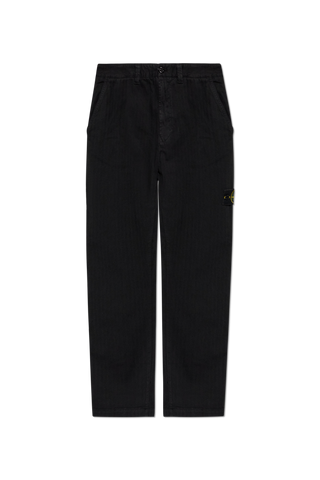 Stone Island BLACK Jeans with logo patch 1