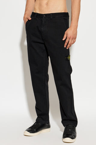 Stone Island BLACK Jeans with logo patch 3