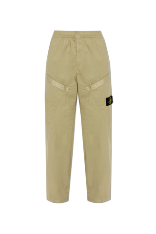 Stone Island GREEN Trousers with logo patch 1