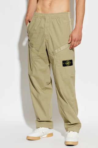 Stone Island GREEN Trousers with logo patch 3