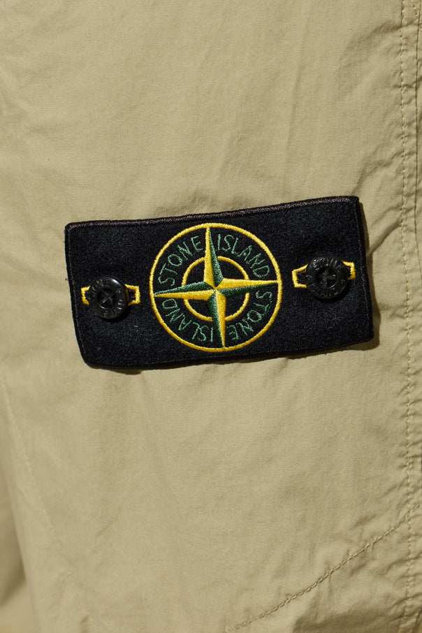 Stone Island GREEN Trousers with logo patch 5